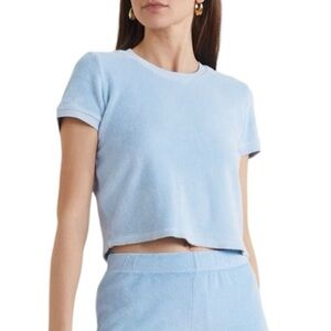 Suzie Kondi The Carpi Tee in Terry Light Blue Sz L